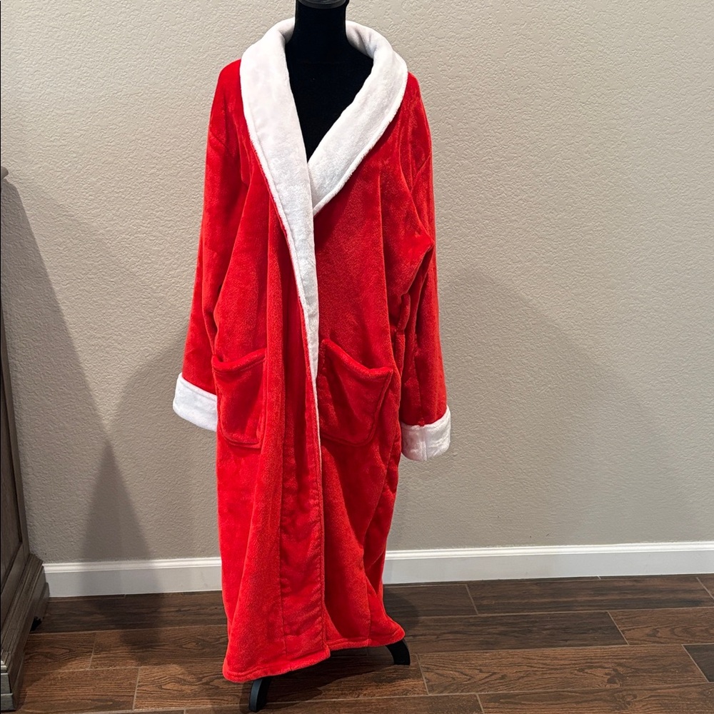 Chubbies Red and White Plush Robe Santa Christmas Holiday